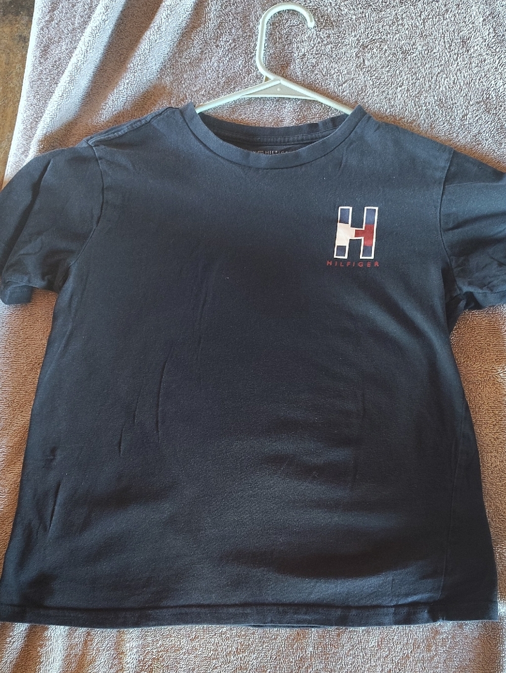 Tommy Hilfiger Black Tee with Chest 'H' Logo